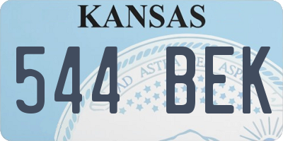 KS license plate 544BEK