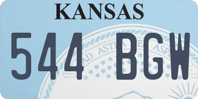 KS license plate 544BGW