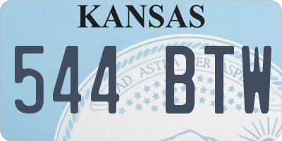 KS license plate 544BTW