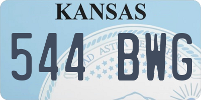 KS license plate 544BWG