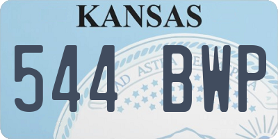 KS license plate 544BWP