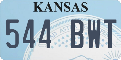 KS license plate 544BWT
