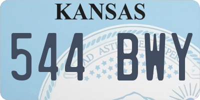 KS license plate 544BWY
