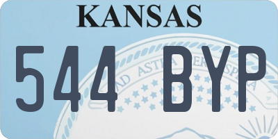 KS license plate 544BYP