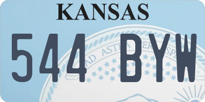 KS license plate 544BYW