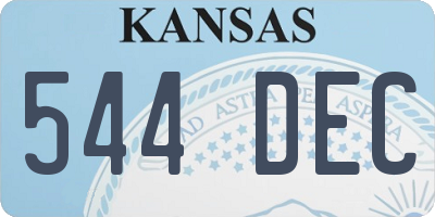 KS license plate 544DEC