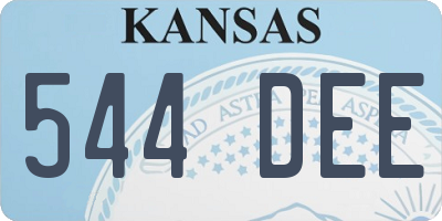 KS license plate 544DEE