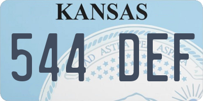 KS license plate 544DEF
