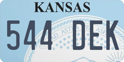 KS license plate 544DEK