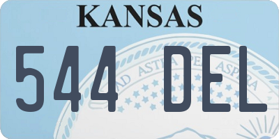 KS license plate 544DEL
