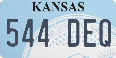 KS license plate 544DEQ