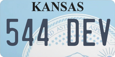 KS license plate 544DEV