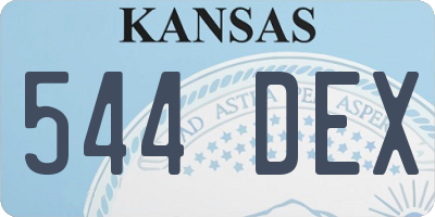 KS license plate 544DEX