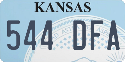 KS license plate 544DFA