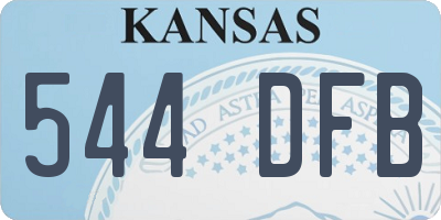 KS license plate 544DFB