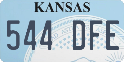 KS license plate 544DFE