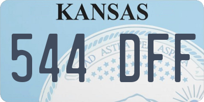 KS license plate 544DFF