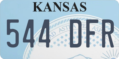 KS license plate 544DFR