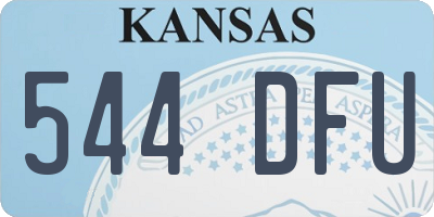 KS license plate 544DFU