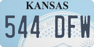 KS license plate 544DFW
