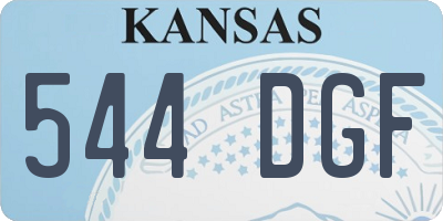 KS license plate 544DGF