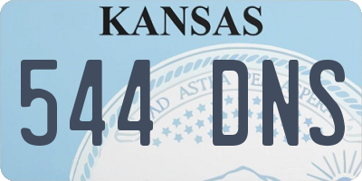 KS license plate 544DNS