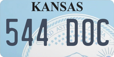 KS license plate 544DOC