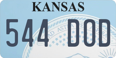 KS license plate 544DOD