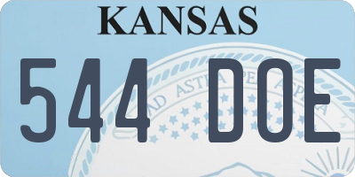 KS license plate 544DOE