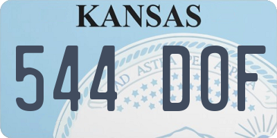 KS license plate 544DOF