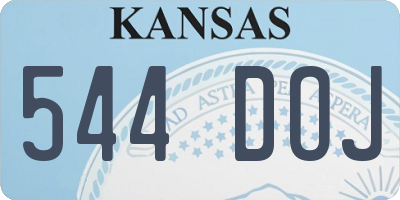 KS license plate 544DOJ