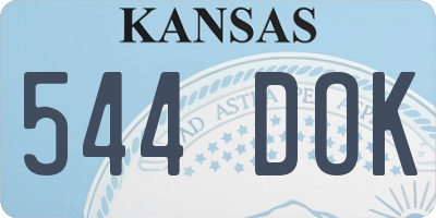 KS license plate 544DOK