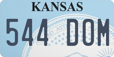 KS license plate 544DOM