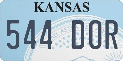 KS license plate 544DOR