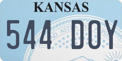 KS license plate 544DOY