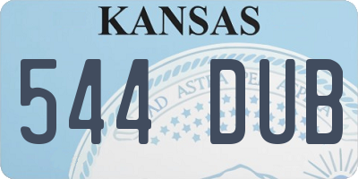 KS license plate 544DUB