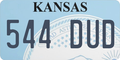 KS license plate 544DUD