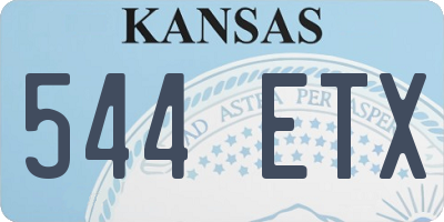 KS license plate 544ETX