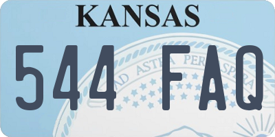 KS license plate 544FAQ