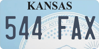 KS license plate 544FAX
