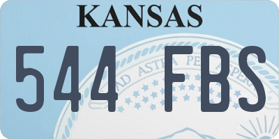 KS license plate 544FBS