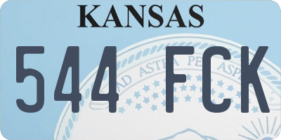 KS license plate 544FCK