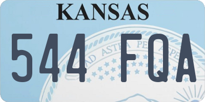 KS license plate 544FQA
