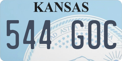 KS license plate 544GOC