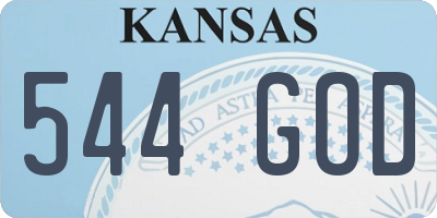 KS license plate 544GOD