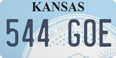 KS license plate 544GOE