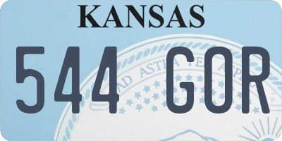 KS license plate 544GOR