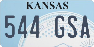KS license plate 544GSA