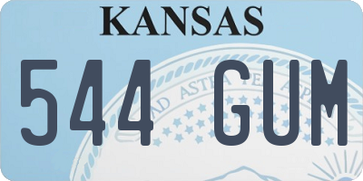 KS license plate 544GUM