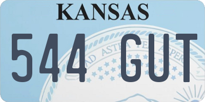 KS license plate 544GUT